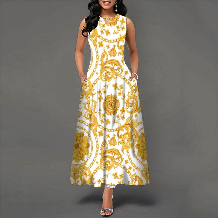 Levoire | Robe Longue Sans Manches Pour Femme Or