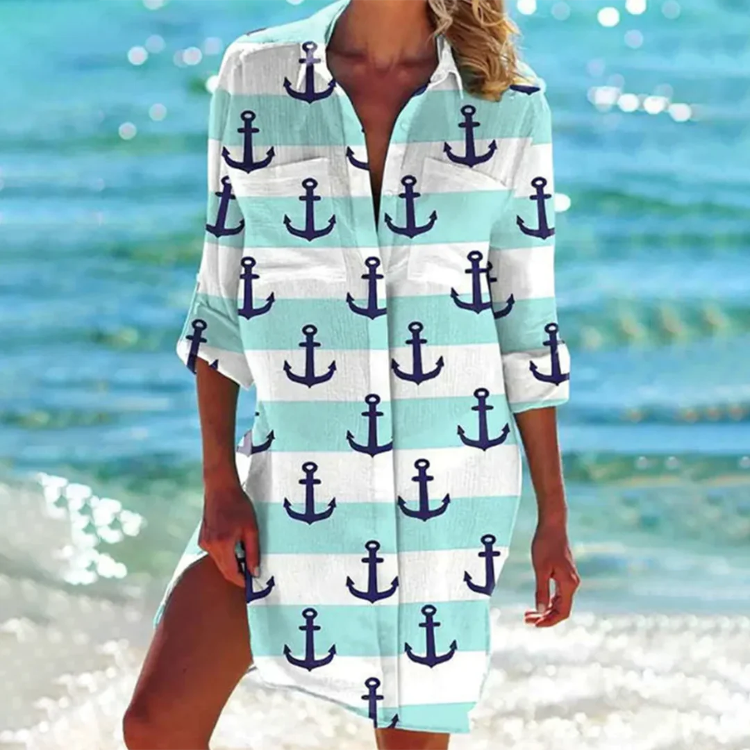 Levoire | Mini Plage Polo Robe Pour Femmes Ancre Vert Menthe