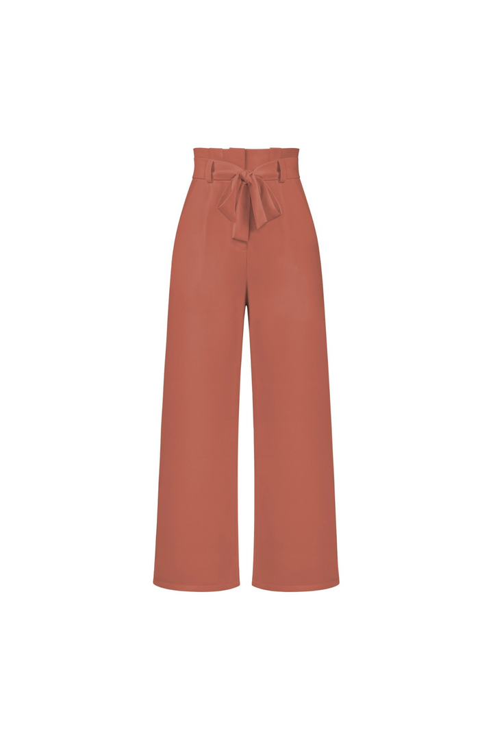 Levoire | Pantalon En Lin Pour Femmes Long Orange