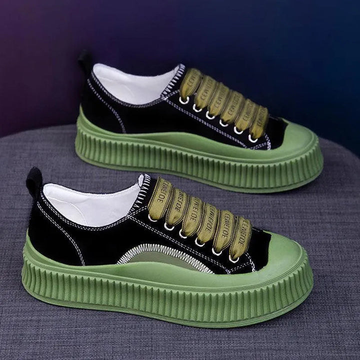 Levoire | Chaussures à semelle rétro épaisse et polyvalente Vert