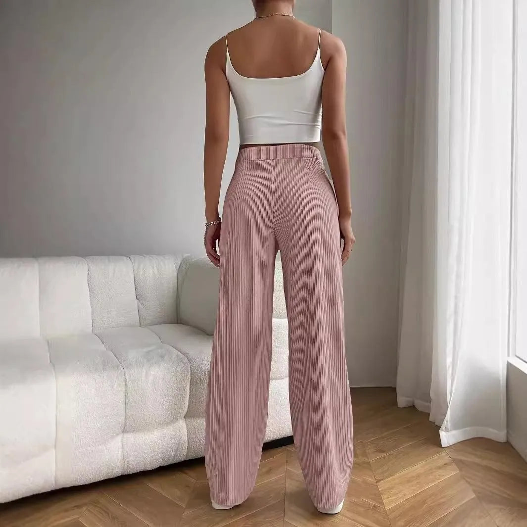 Levoire | Pantalons en velours droits confortables et brillants