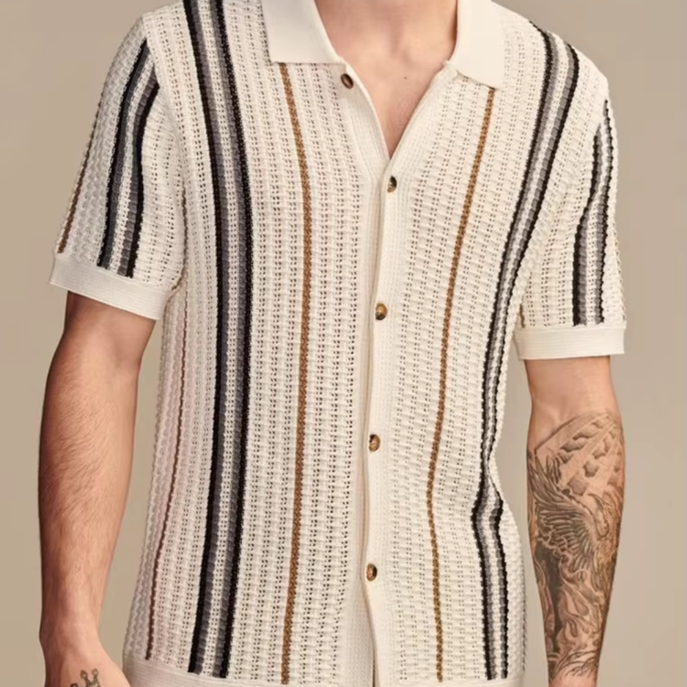 Levoire | La Chemise Tricot Rétro Pour Individualistes Stylés Beige