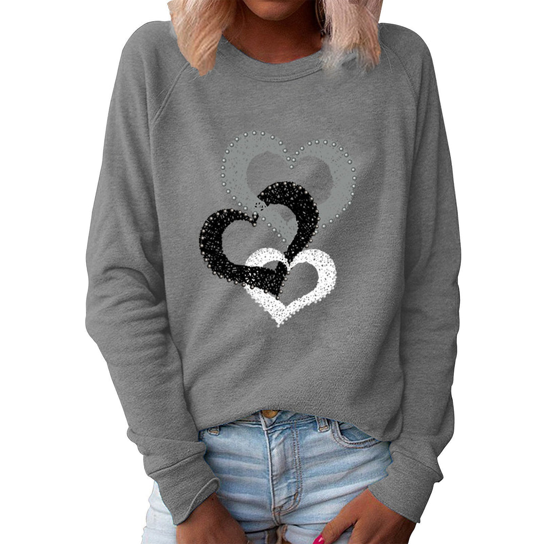 Levoire | Blouse À Manches Longues Stilet Avec Motif En Forme De Cœur Gris