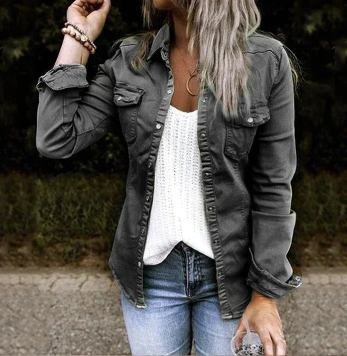 Levoire | Veste En Denim Décontractée Noir