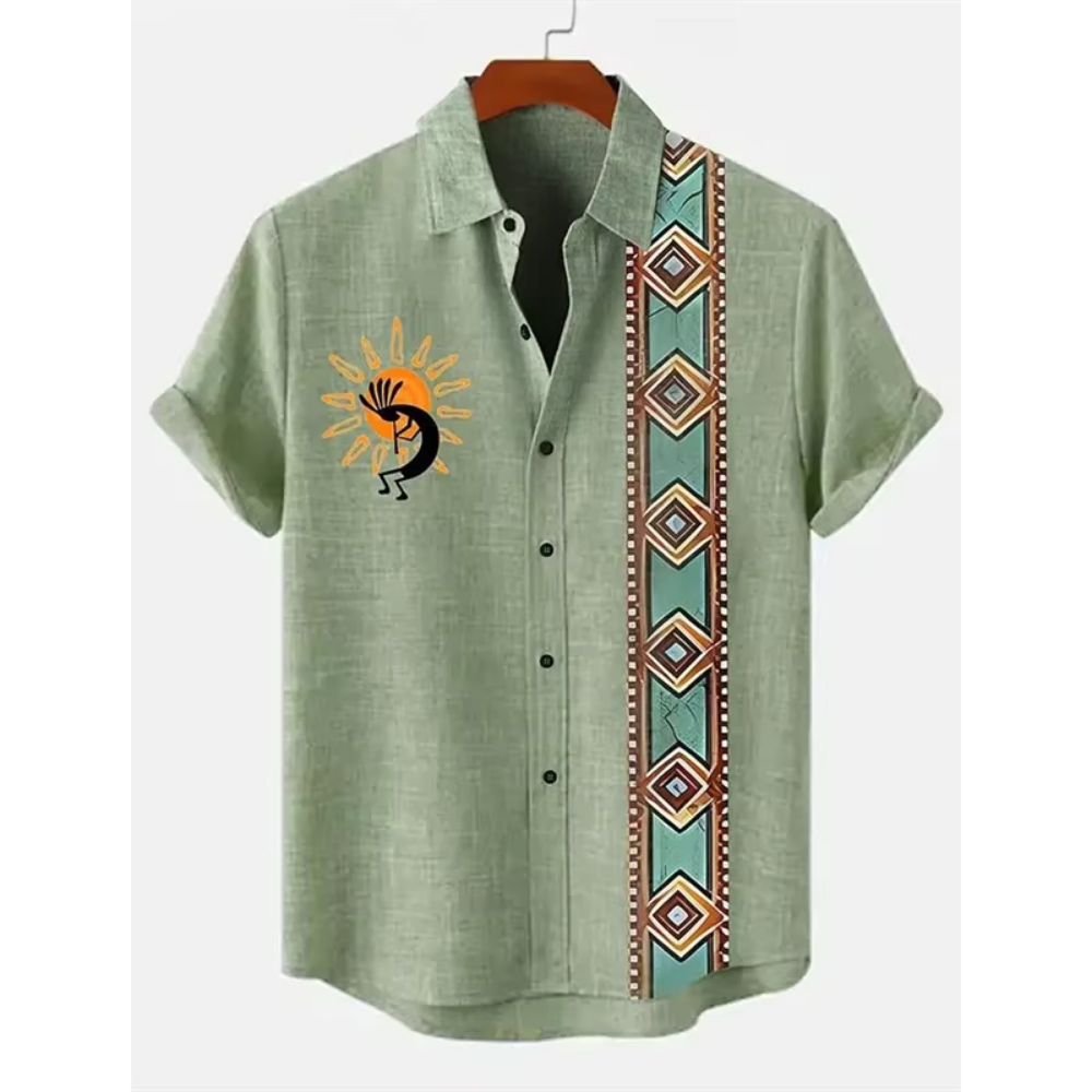 Levoire | Chemise à manches courtes avec impression artistique Sonnengrün
