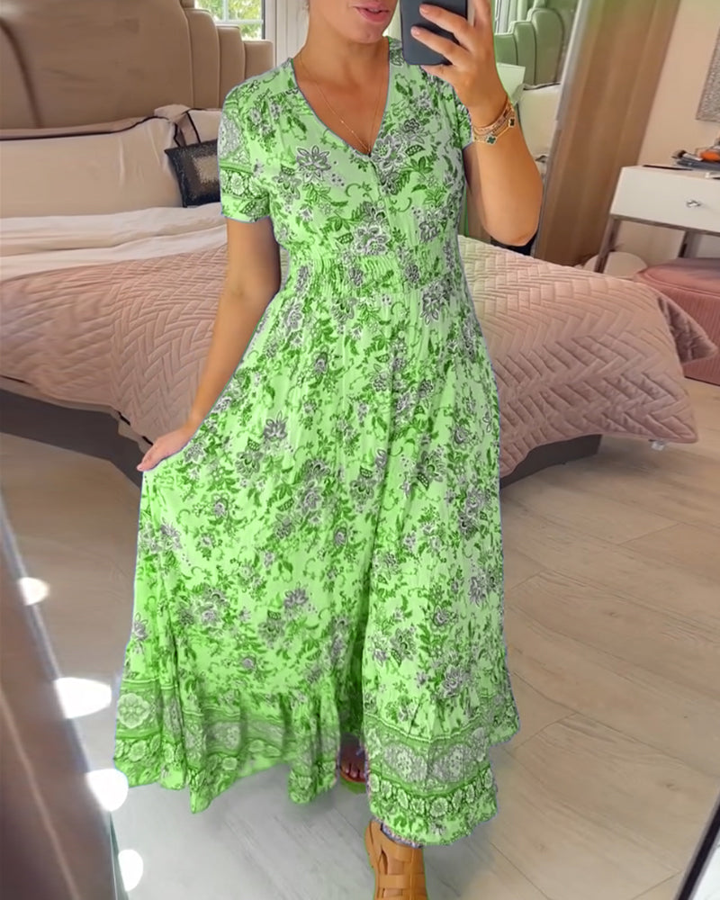 Levoire | Avec Motif Floral Et En V Coup Vert