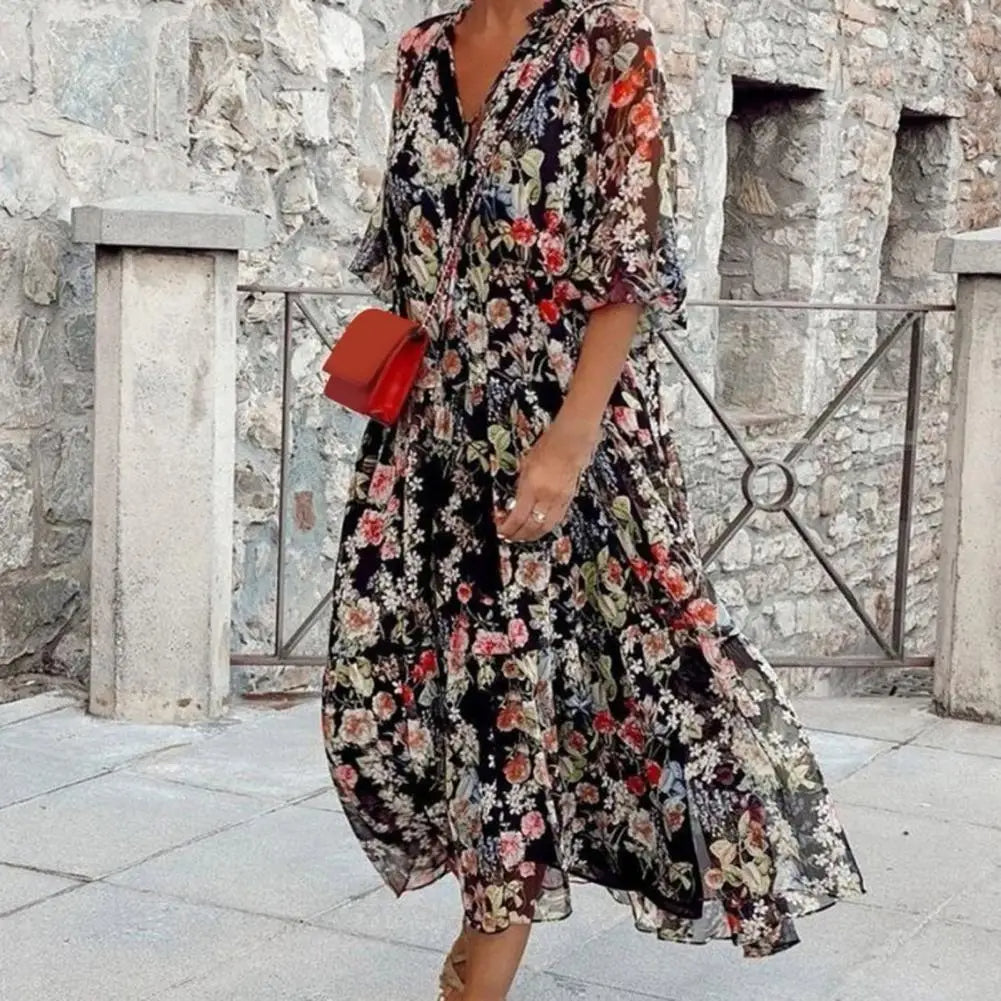 Levoire | Élégante Robe À Fleurs Pour Femmes 2XL