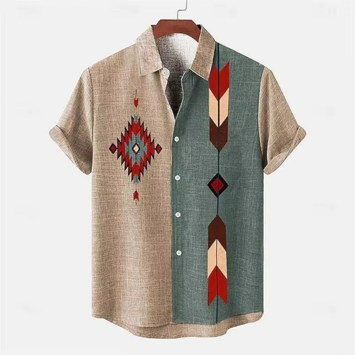 Levoire | Chemise à manches courtes avec impression artistique Braun