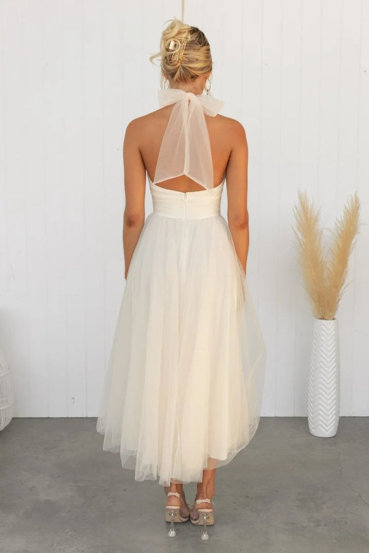 Levoire | Robe Midi En Tulle À Dos Nu