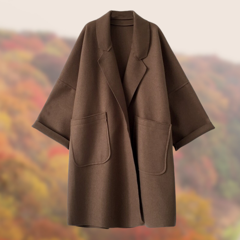 Levoire | Manteau Trench En Laine De Vendange Long Élégant Braun