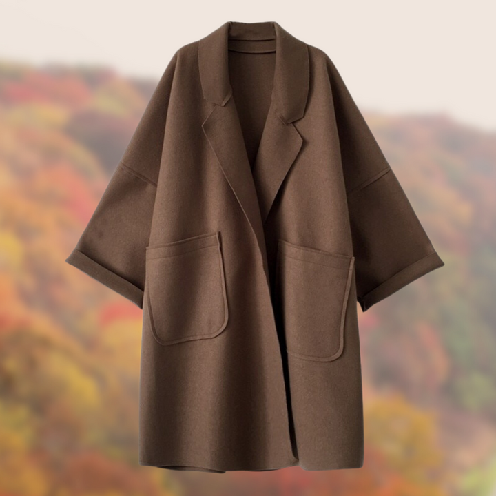 Levoire | Manteau Trench En Laine De Vendange Long Élégant Braun