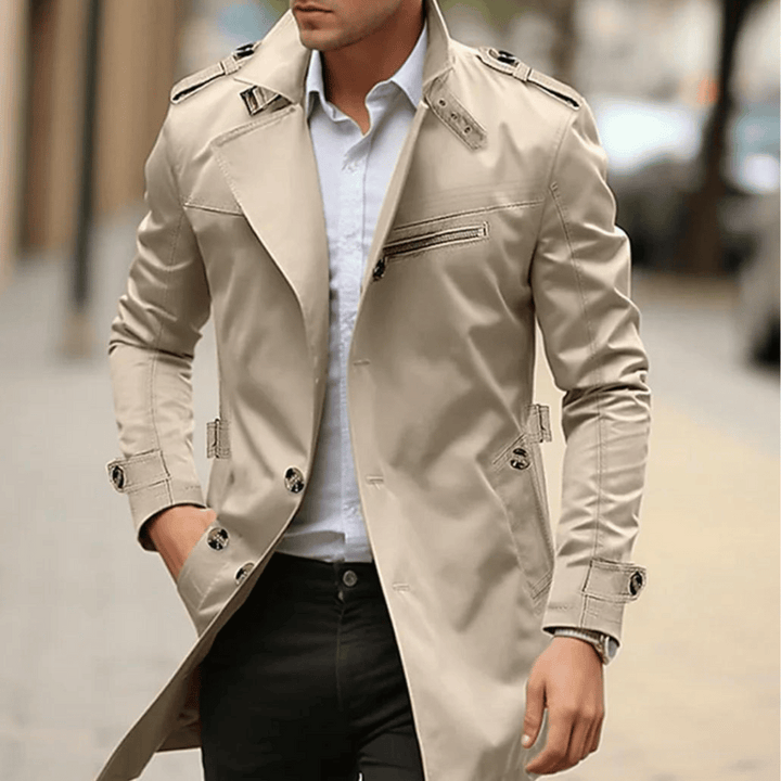Levoire | Trench-Coat Classique Pour Hommes Beige