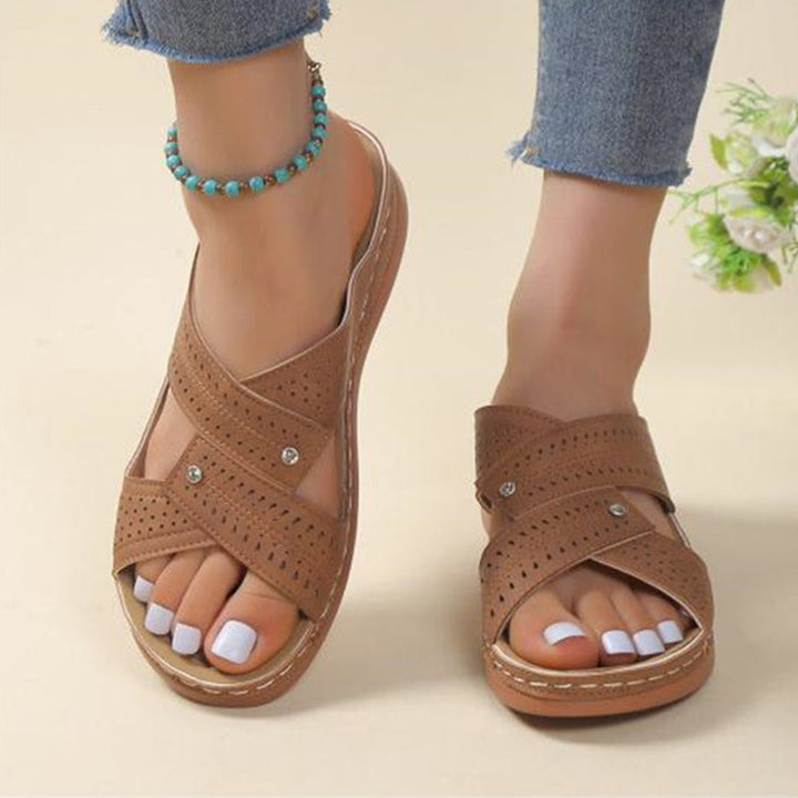 Levoire | Sandales Confortables Avec Semelle Ergonomique Pour Femmes Café