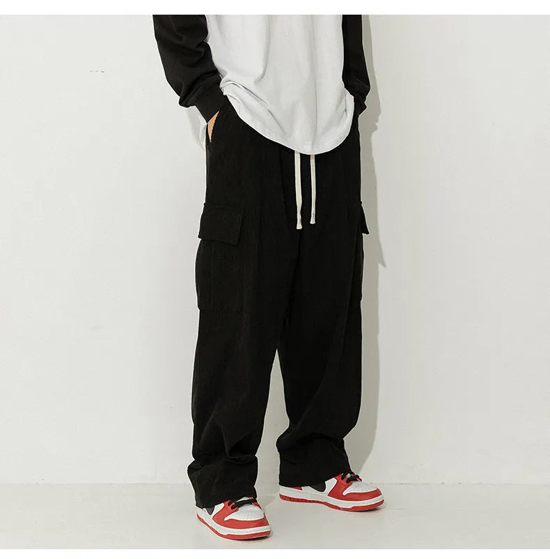 Levoire | Pantalons En Cord Veitsimellä Charme Avec Confort Moderne Noir