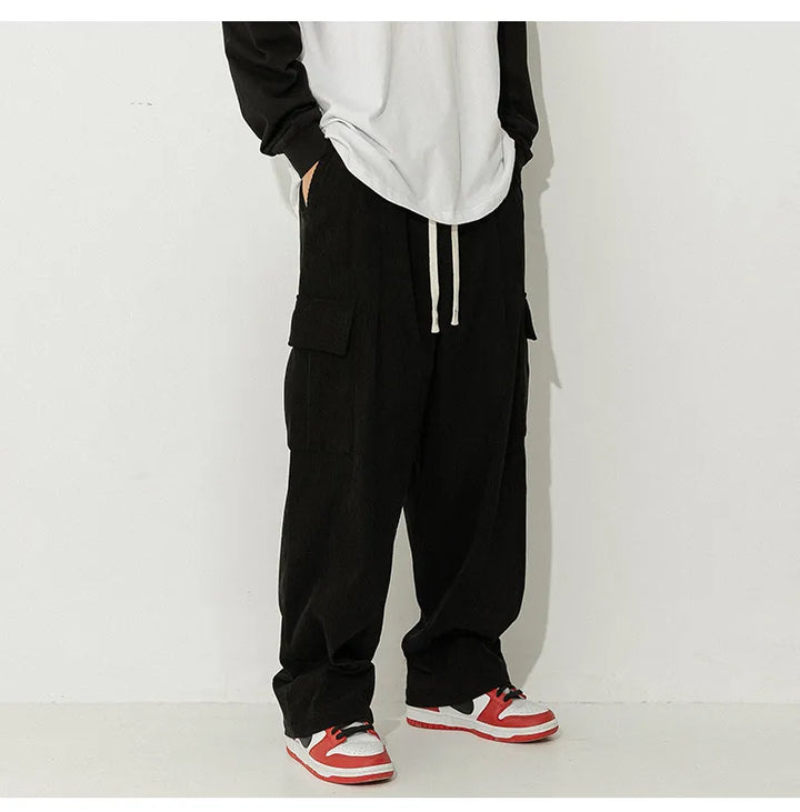Levoire | Pantalons En Cord Veitsimellä Charme Avec Confort Moderne Noir