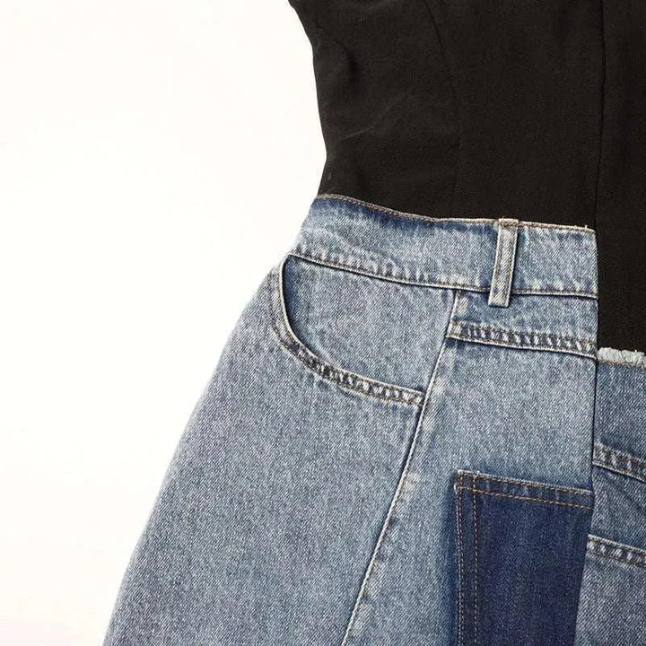 Levoire | Robe Sans Manches En Maille Avec Fermeture Et Détails Jean