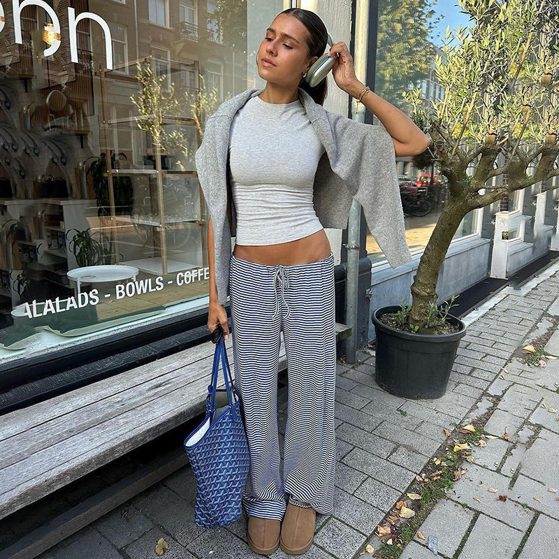 Levoire | Pantalon Rayé Tendance Pour Un Look Frais