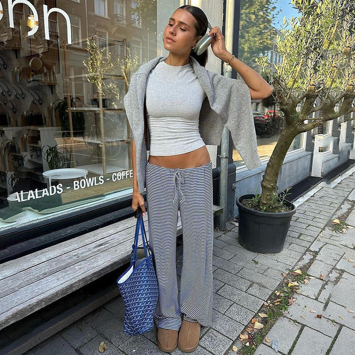 Levoire | Pantalon Rayé Tendance Pour Un Look Frais