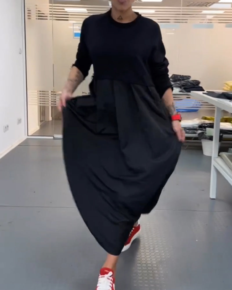 Levoire | Femmes Élégant Robe Simple Noir