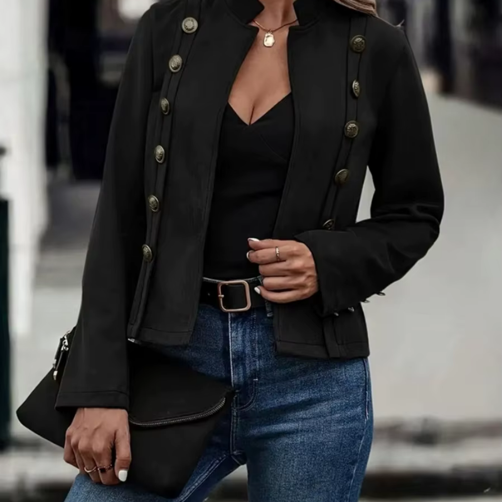 Levoire | Veste Élégante Avec Boutons Noir