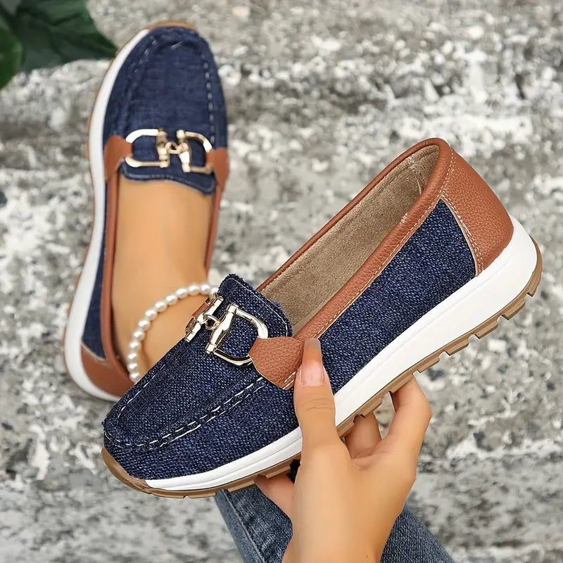 Levoire | Rento Slip On Tennis Avec Détails En Chaîne Pour Femmes Bleu