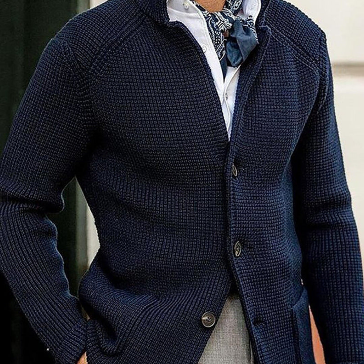 Levoire | Blazer En Tricot Classique Pour Hommes Marine