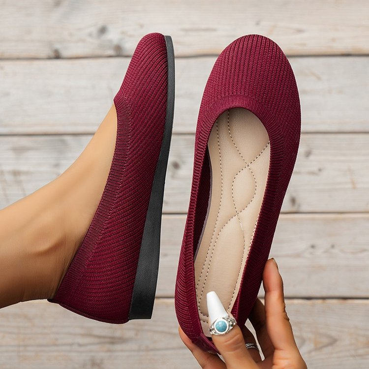 Levoire | Ballerines Tricotées Respirantes Pour Femmes Rot