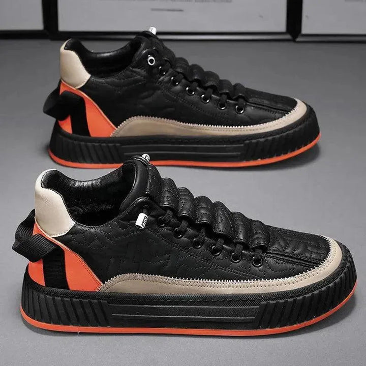 Levoire | Baskets pour hommes à semelle épaisse – design moderne et confort maximal Noir Orange