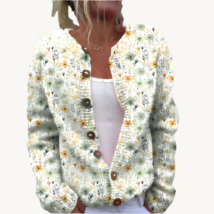 Levoire | Cardigan Avec Motif Floral Pour Femmes Vert