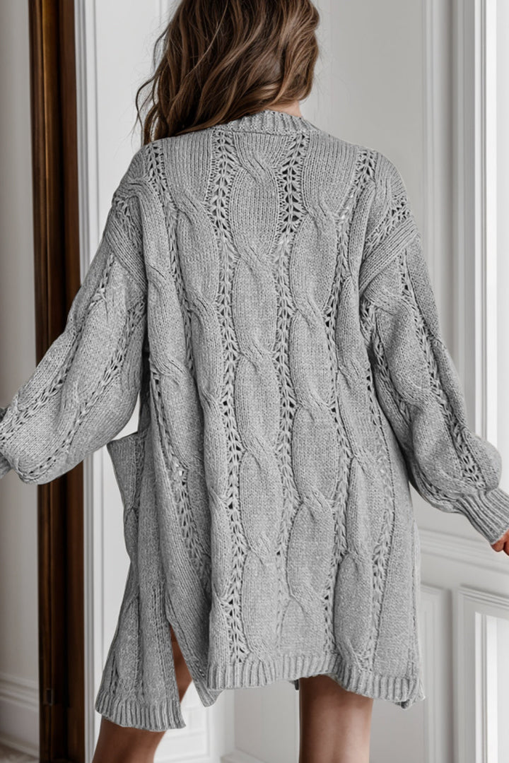 Levoire | Tricot Câble Taille Surdimensionnée Écharpe Fendue Pour Un Superposé Confortable