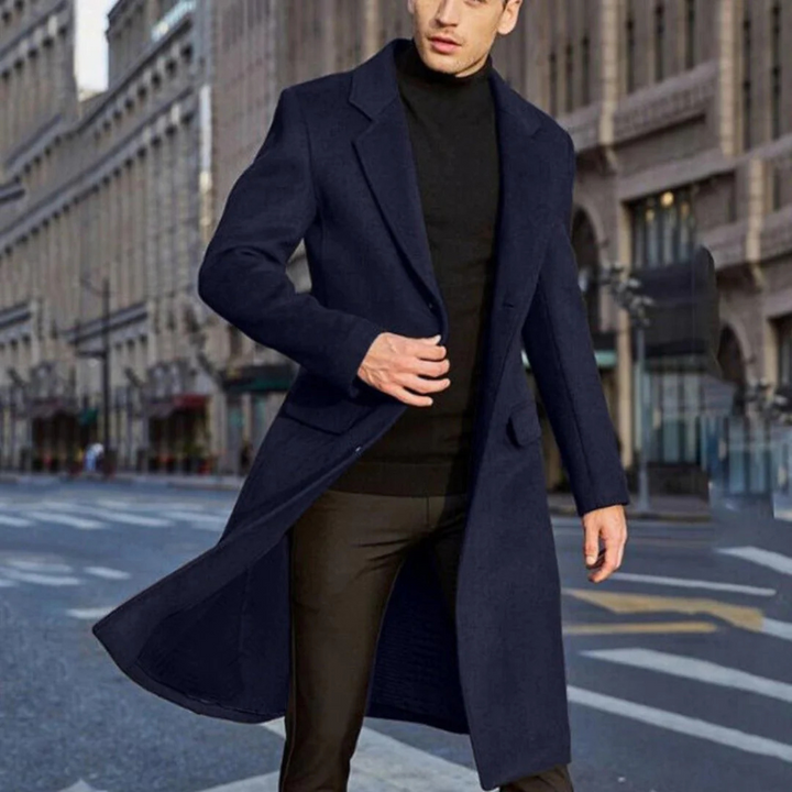 Levoire | Long et chaud manteau trench Bleu