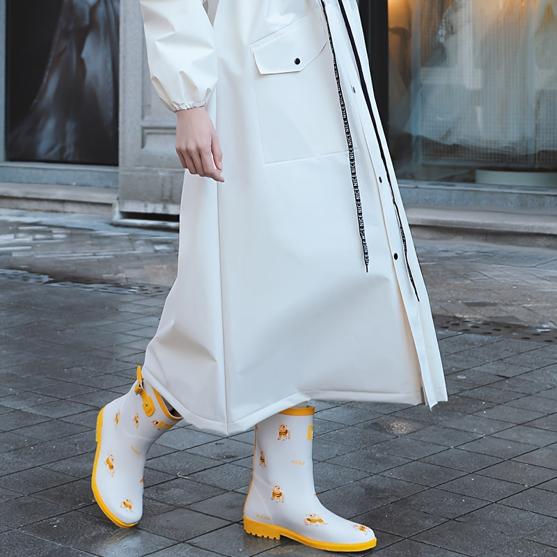 Levoire | Imperméable Femme Long Capuchon De Pluie Blanc