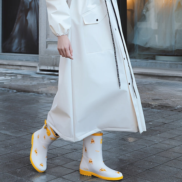Levoire | Imperméable Femme Long Capuchon De Pluie Blanc