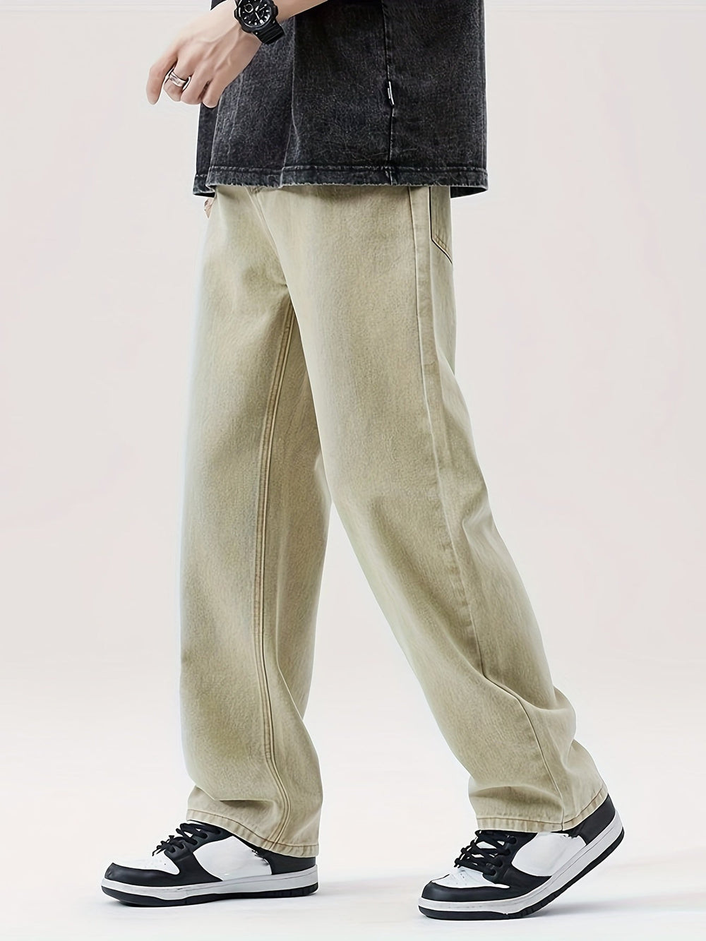 Levoire | Mélange De Coton Pantalon En Jean Décontracté Ample Style Urbain