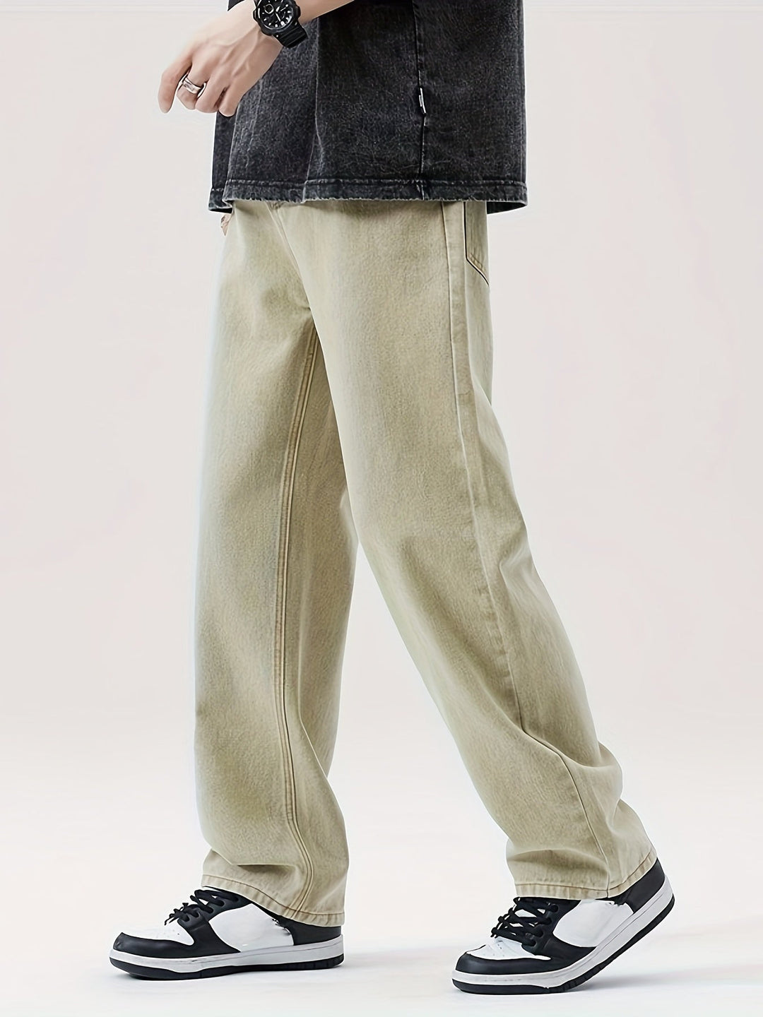 Levoire | Mélange De Coton Pantalon En Jean Décontracté Ample Style Urbain