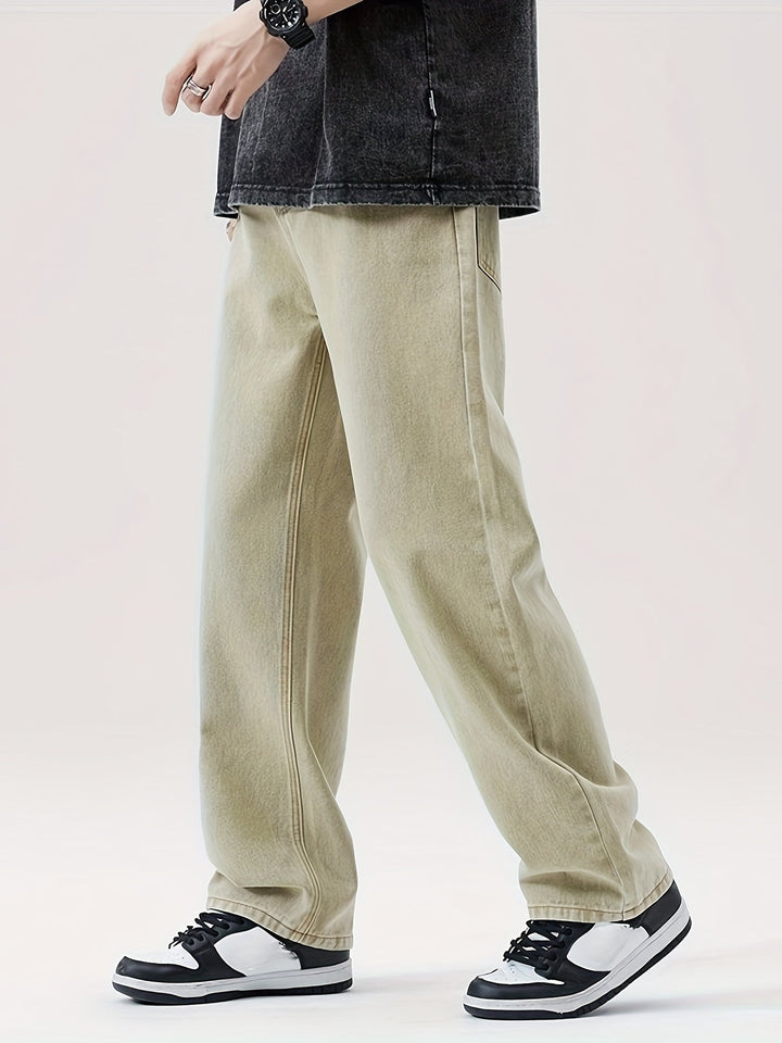Levoire | Mélange De Coton Pantalon En Jean Décontracté Ample Style Urbain