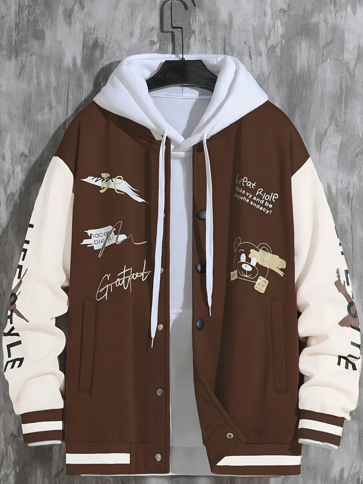 Levoire | Veste De Baseball Avec Capuche Pour Hommes