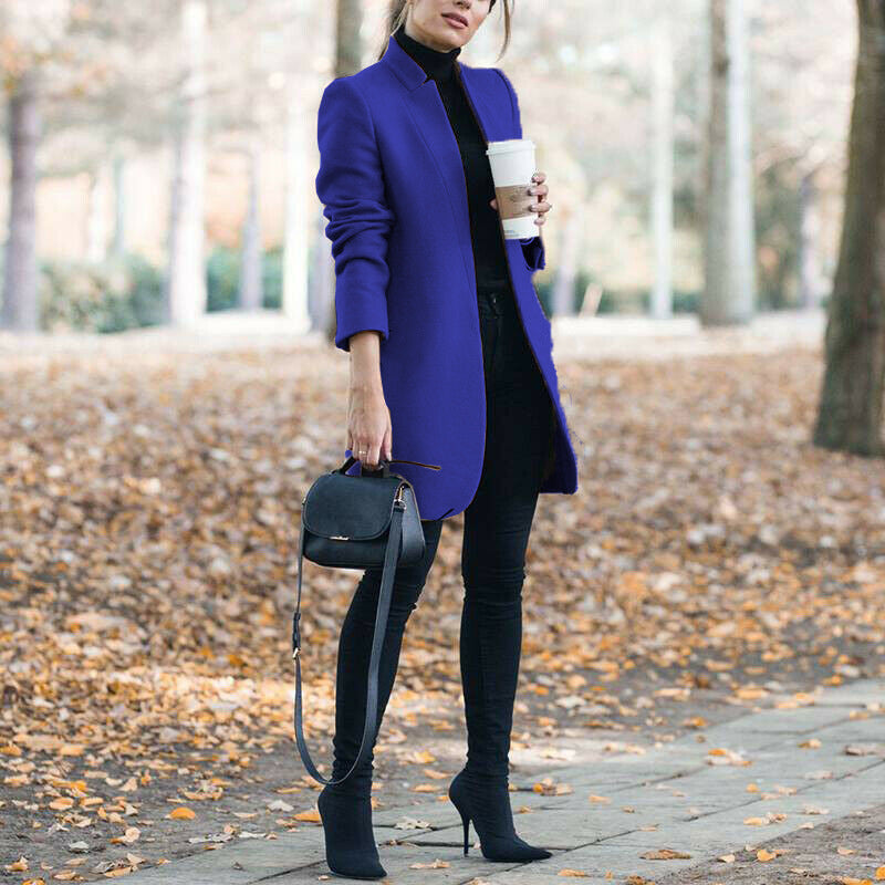 Levoire | Manteau En Laine Non Mélangé Avec Col Bleu