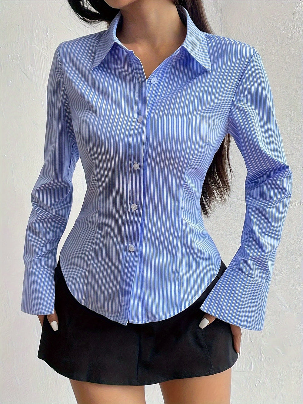 Levoire | Élégant Polo En Polyester À Manches Longues Et Col En V