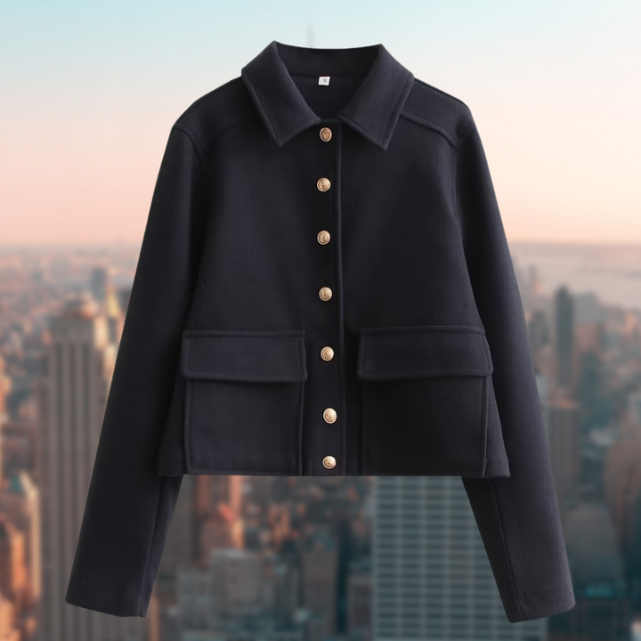 Levoire | Veste Décontractée Pour Femme En Look Laine Pour L'Automne Noir