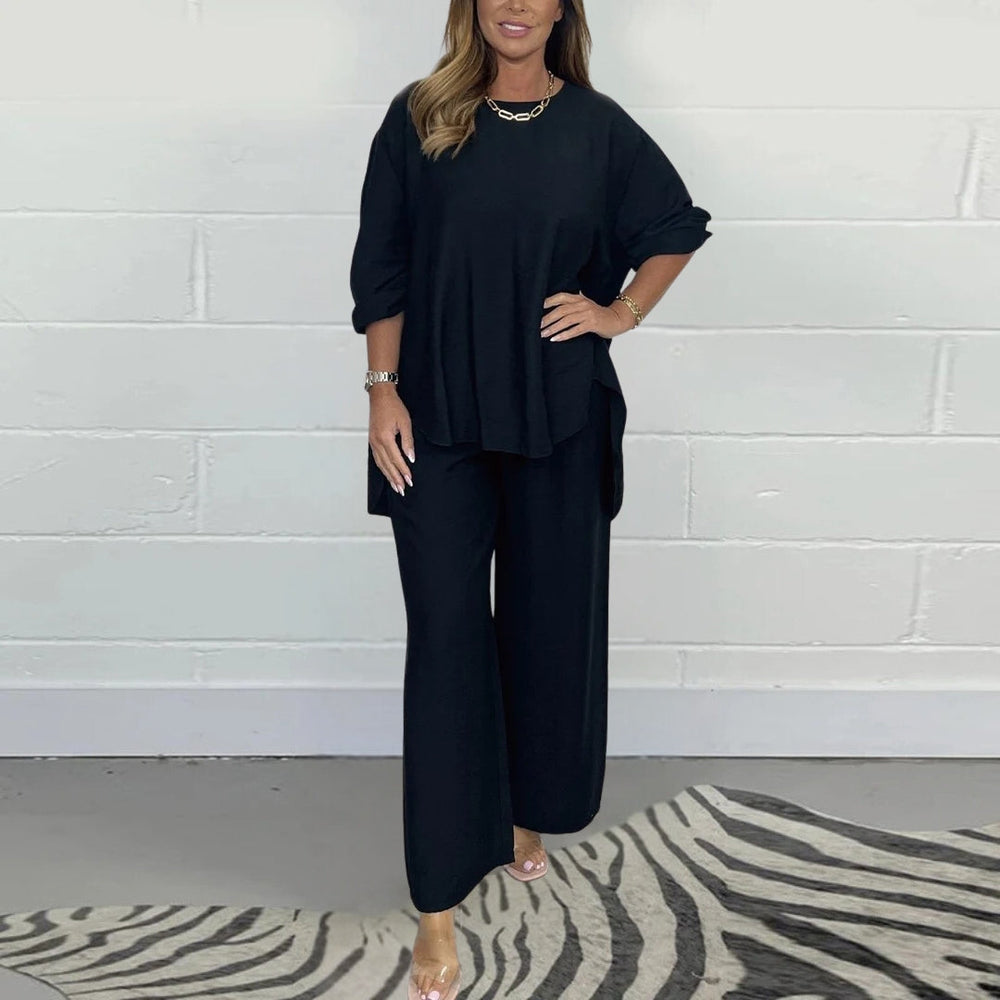 Levoire | Robe Maxi Élégante En Tissu Souple Charbon Noir
