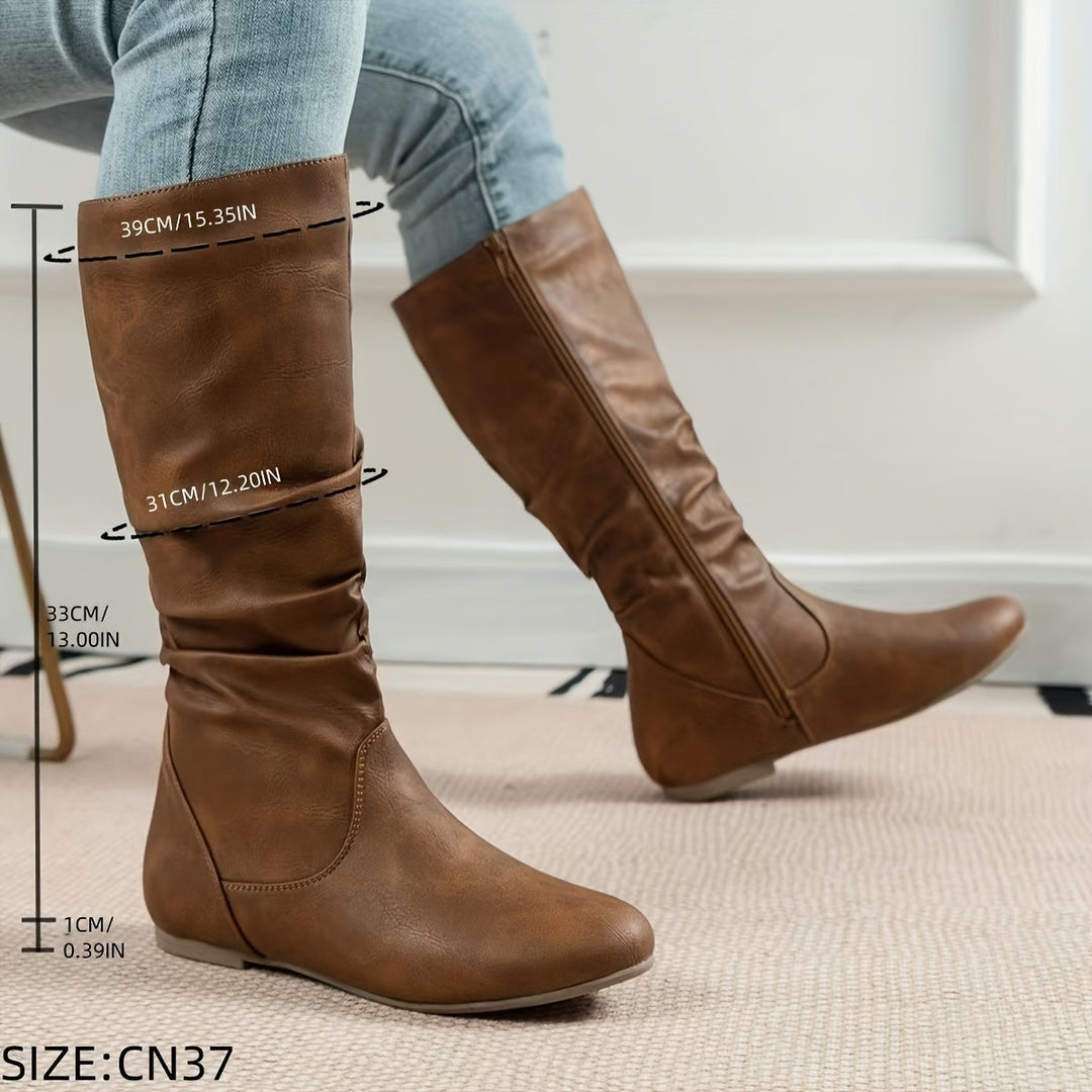 Levoire | Retro Femmes Bottes D'Équitation Avec Fermeture Éclair