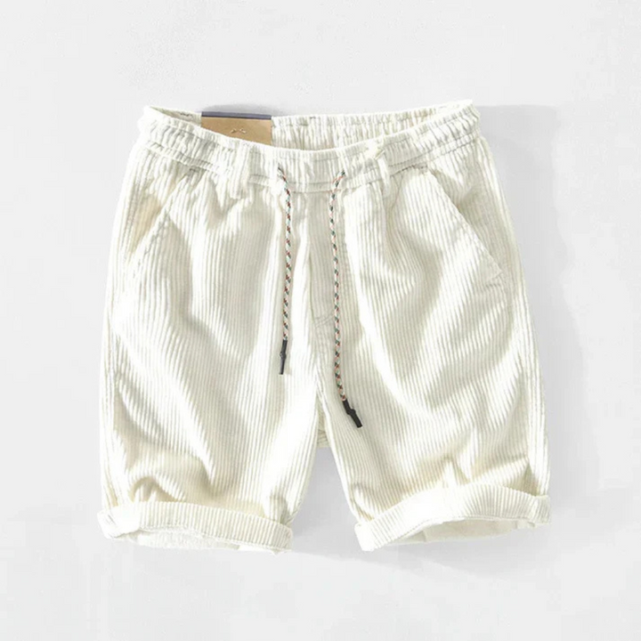 Levoire | Shorts En Velours Côtelé Pour Hommes Avec Une Ambiance Estivale Décontractée Blanc