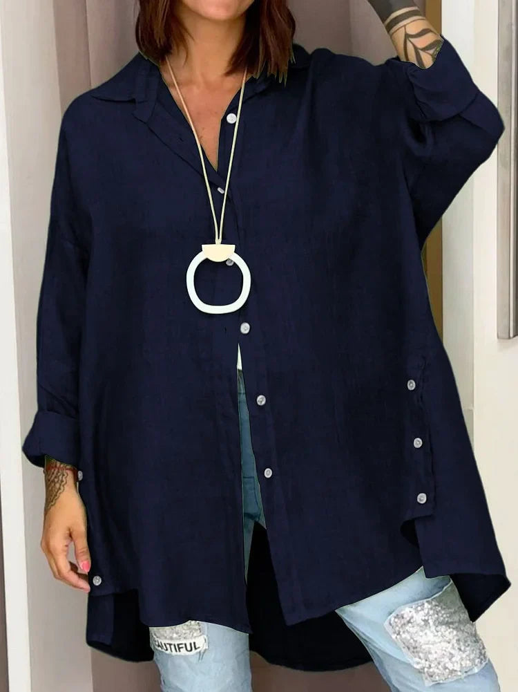 Levoire | Chemise en coton et lin Rento Marine