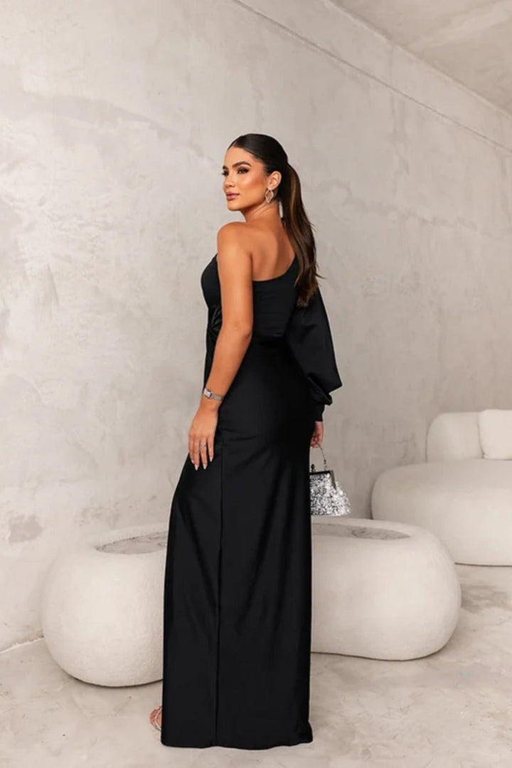 Levoire | Robe En Satin Avec Design Asymétrique À Une Épaule