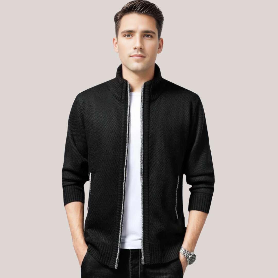 Levoire | Veste En Tricot Moderne Pour Hommes Noir