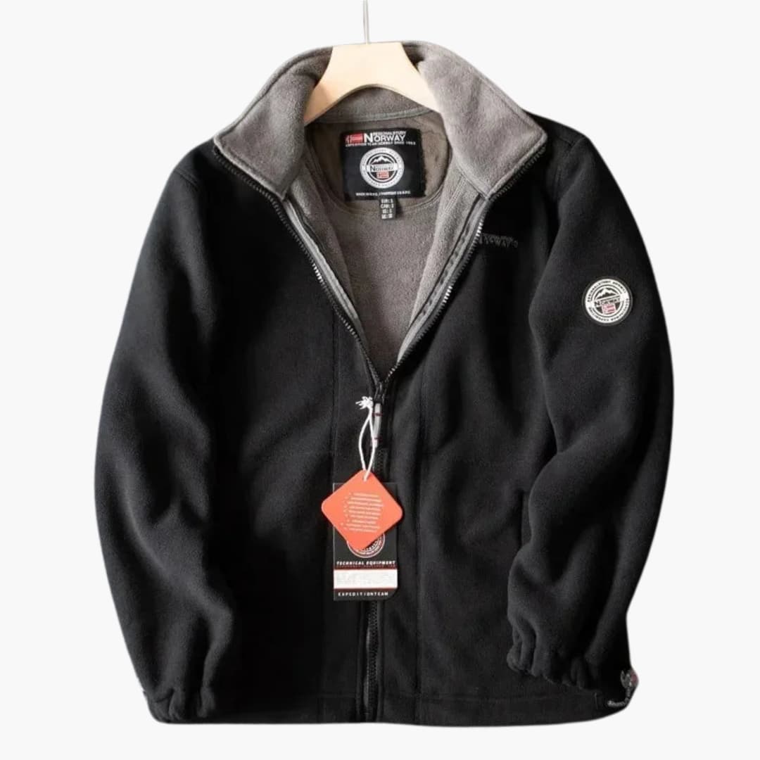 Levoire | Pull Fleece Long À Zippé Chaleureux Noir
