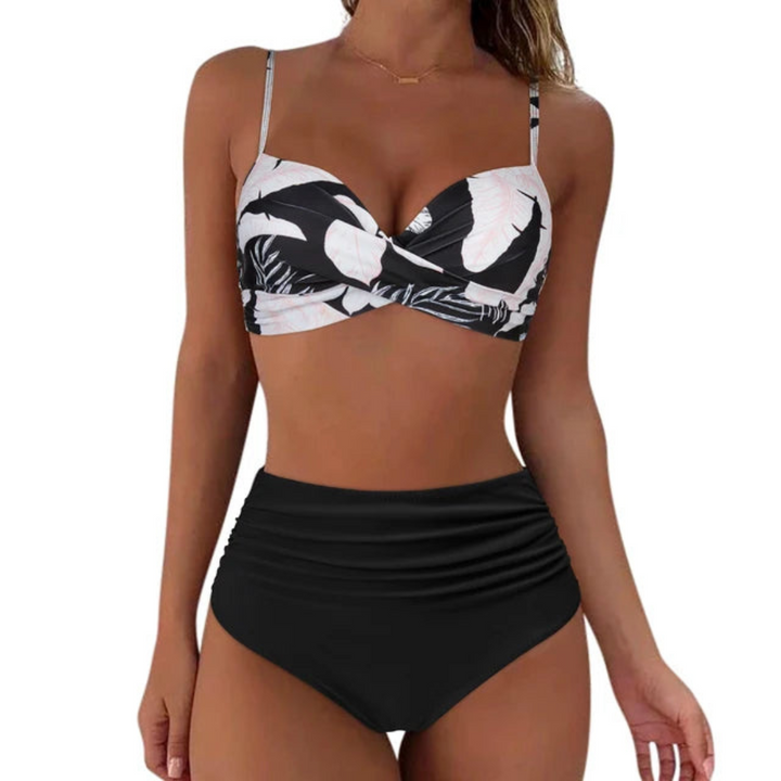 Levoire | Bikini Confort Hautement Ajusté Noir Blanc Noir