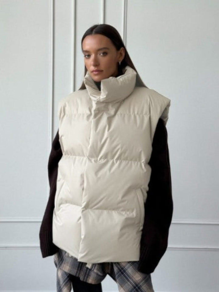 Levoire | Veste Puffer Sans Manches Pour Femmes Élégance Et Chaleur Essentielle Pour Cela Abricot