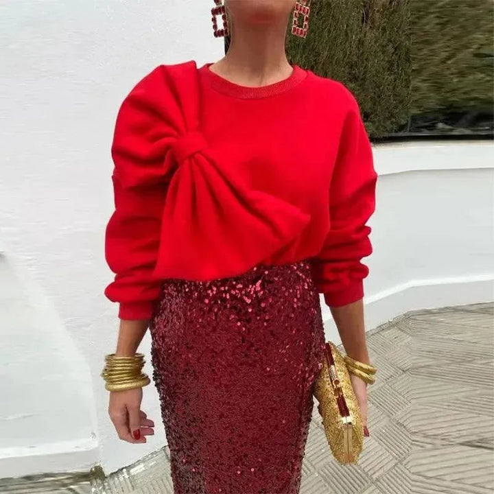Levoire | Chemisier femme large unicolore à manches longues Rot